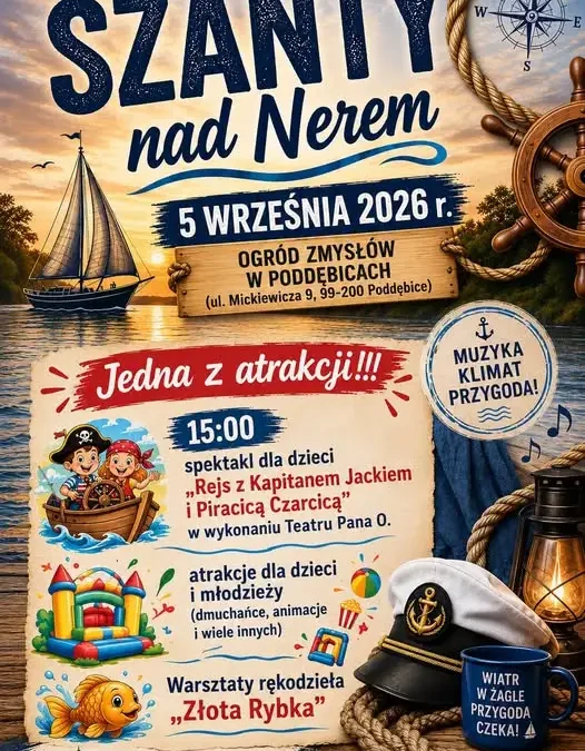 Szanty nad Nerem: żeglarskie atrakcje dla całych rodzin w Poddębicach