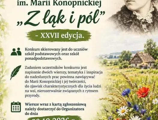 XXVII Konkurs Poetycki „Z łąk i pól” w Poddębicach – zgłoszenia do 30 października