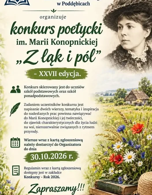 XXVII Konkurs Poetycki „Z łąk i pól” w Poddębicach – zgłoszenia do 30 października