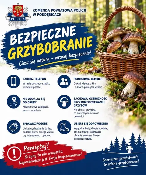 Policja ostrzega przed grzybobraniem: jak bezpiecznie wrócić z lasu