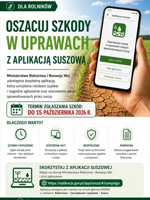 Rolnicy z gminy Dalików mają czas do 15 października na zgłoszenie strat suszowych